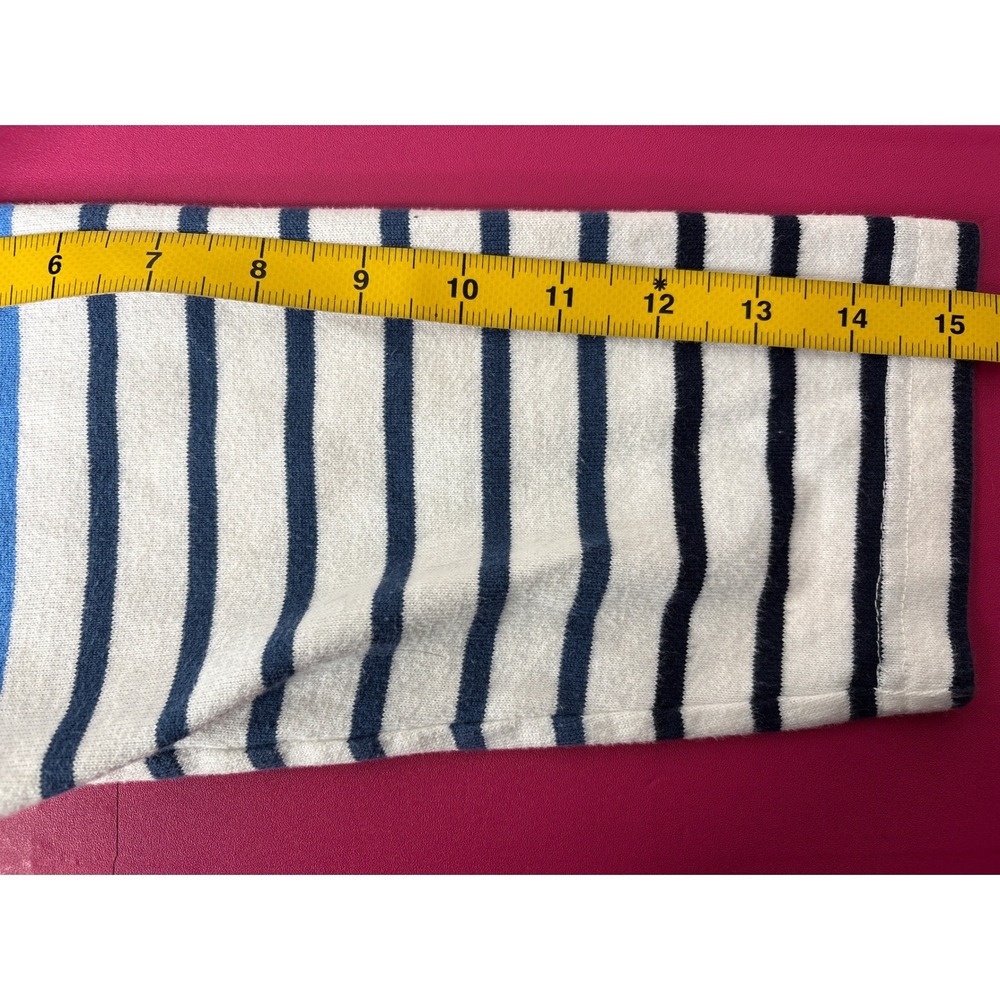 L.L. Bean Womens Blue Striped Cotton V-Neck Rugby Sweater Sz M Coastal Grandma - Picture 8 of 10